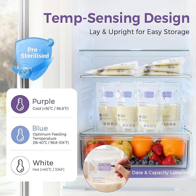 Breastfeeding Care Kit for Nursing Moms, 60 Piece Complete Gift Set with Milk Collector, 50 Storage Bags & Hot/Cold Packs - Relieves Engorgement & Improves Milk Flow,BPA-Free Essentials(Pink)