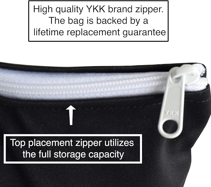 MOM & BAB Wet Bags for Baby Cloth Diapers, Swimsuits and Towels, Travel, Wet Dry Bag for Diaper Bag, Breast Pump Parts, Gym | Water & Odor Resistant (Black & Gray)