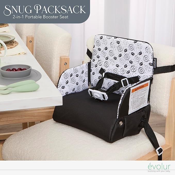 Evolur Snug Packsack 2-in-1 Portable Booster Seat and Travel Bag