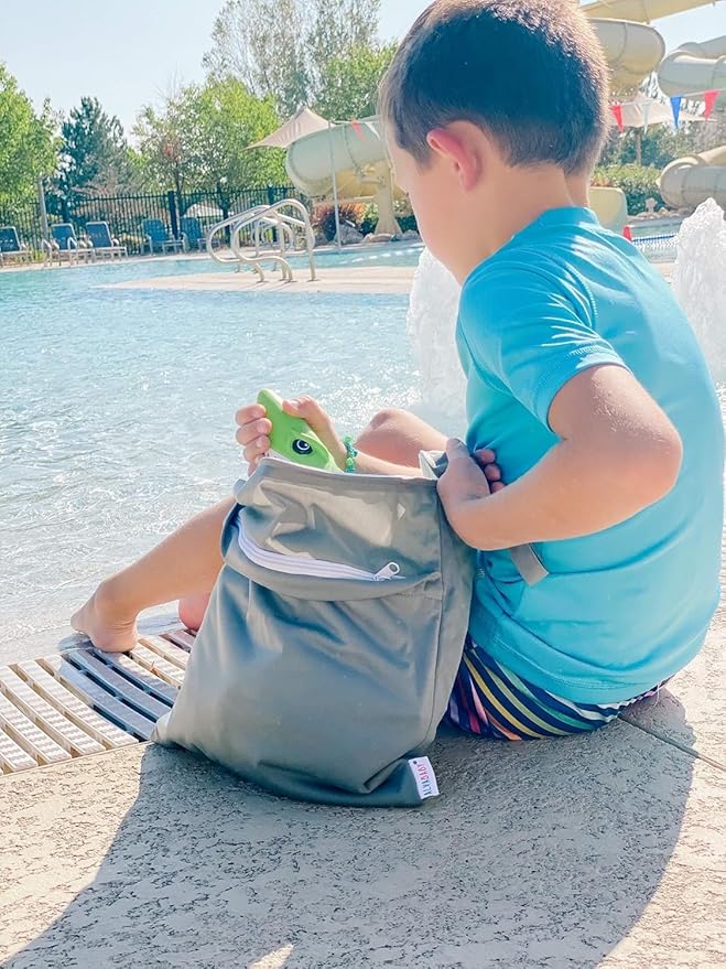 Wet Dry Bags for Baby Cloth Diapers Wet Bags Swimsuit, Waterproof Washable Travel Bags, Beach Pool Gym Bag for Swimsuits Wet Clothes Swim Bag Laundry Bag Wet Bathing Suit Workout Wet Dry Bag 2PCS