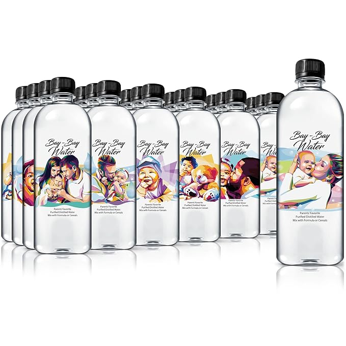 36 Pack Distilled Water by Bay Bay Water - Baby Water for Mixing Formula - Fluoride Free 16.9 fl oz