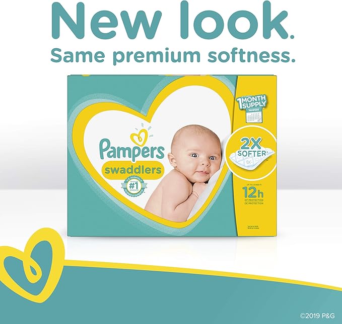 Diapers Newborn/Size 1 (8-14 lb), 164 Count - Pampers Swaddlers Disposable Baby Diapers, Enormous Pack