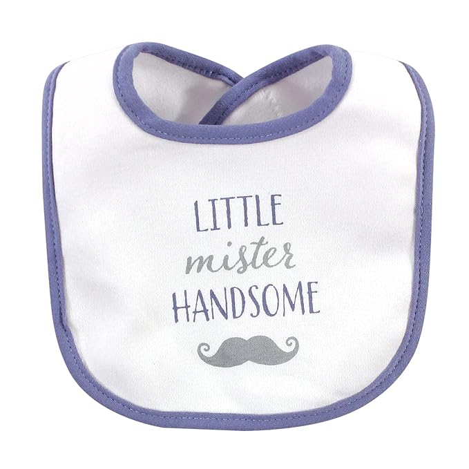 Hudson Baby Unisex Baby Cotton Bibs, Little Mister Handsome, One Size