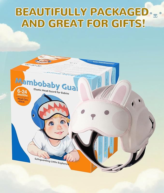 Baby Safety Helmet for Crawling Walking - Mambobaby Baby Helmet Adjustable Baby Head Protector Breathable Soft Infant Helmet Head Protection Helmets for Aged 6-24 Months, Ultra-Lightweight