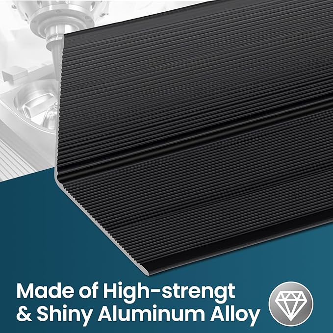 8PCS 48" Black Metal Corner Protector, Peel and Stick Aluminum Corner Guards L molding Tile Trim, Suit for Wall Door Frame Cabinet Baseboard Decor, Size 48in x 1.6in (Pack of 8)