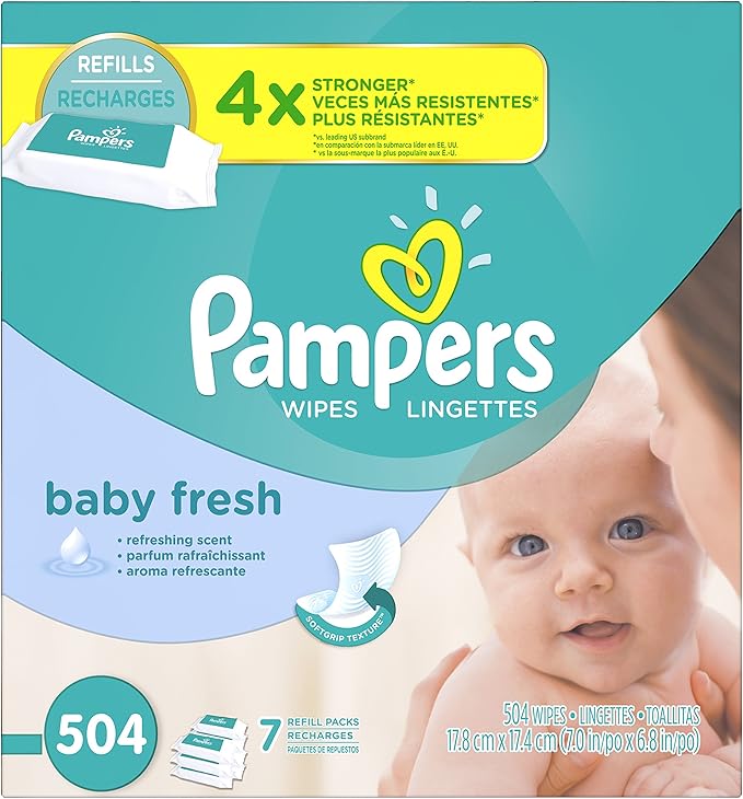 Pampers Baby Wipes Baby Fresh 7X Refill 504 count