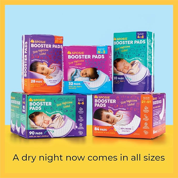 Sposie Booster Pads Size 4-6, 180 Count - Overnight Diaper Inserts