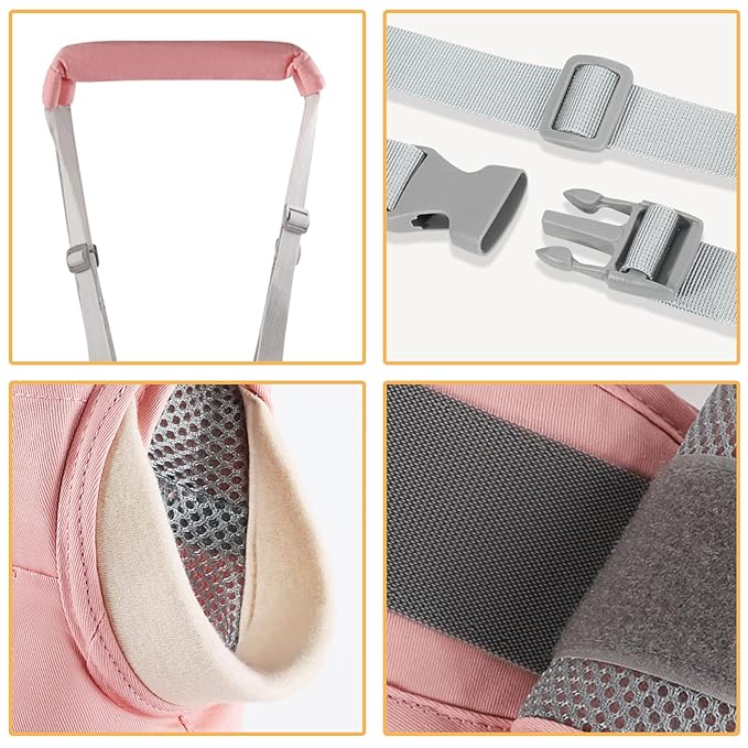 Baby Walking Harness, Handheld Kids Walker Helper with Detachable Crotch Adjustable Walker Harness Assistant Belt Baby Learning Walk Toddler Infant Walker 9-24 Months (Pink)