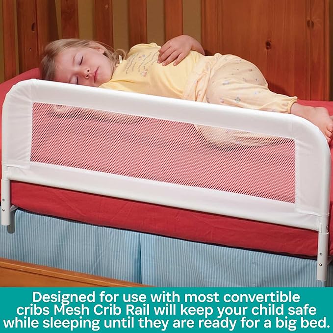 KidCo BR103 Convertible Crib Rail - Quick Assembly Toddler Bedrail (White)