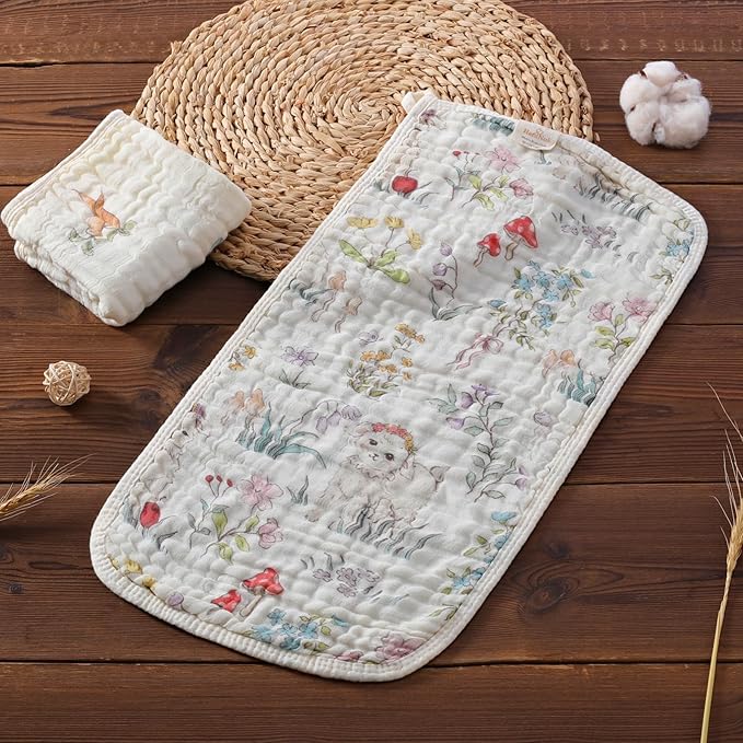 Ultra-Soft & Absorbent Muslin Baby Burp Cloths - 6-Pack, 20x10 Inches - Ideal for Gentle Burping Sessions with Baby Boys & Girls, Unisex Design, Perfect