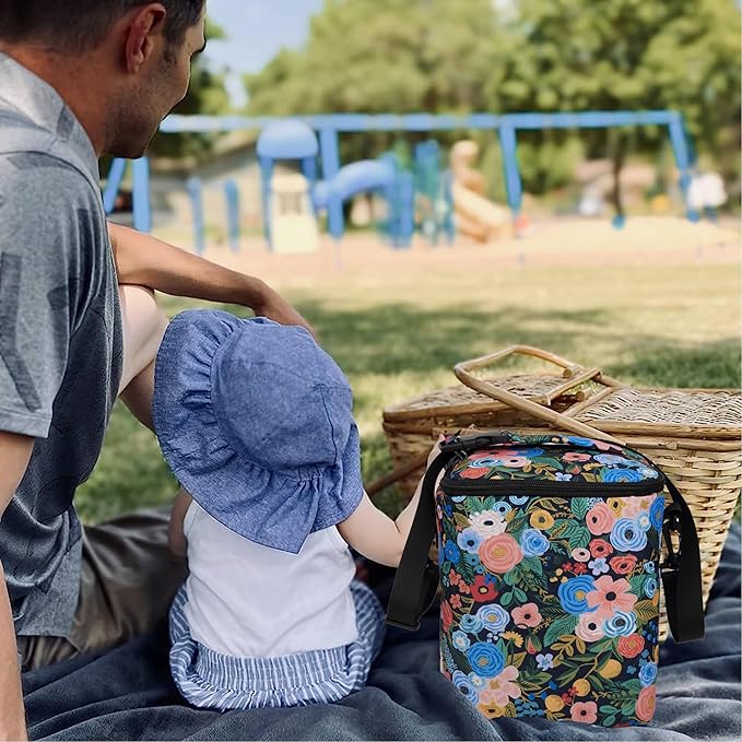 Breastmilk Cooler Bag with Ice Pack Fits 4 Baby Bottles Up To 9 Ounce Insulated Baby Bottle Bag Breast Milk Cooler on the Go with Strap Cooler Bag for Nursing Mom Daycare or Travel