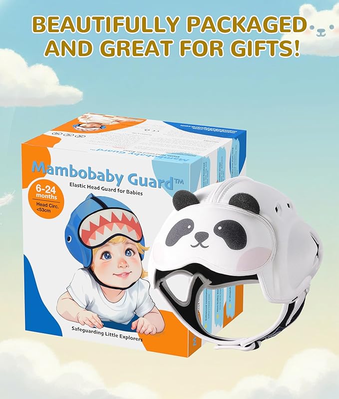 Baby Safety Helmet for Crawling Walking - Mambobaby Baby Helmet Adjustable Baby Head Protector Breathable Soft Infant Helmet Head Protection Helmets for Aged 6-24 Months, Ultra-Lightweight