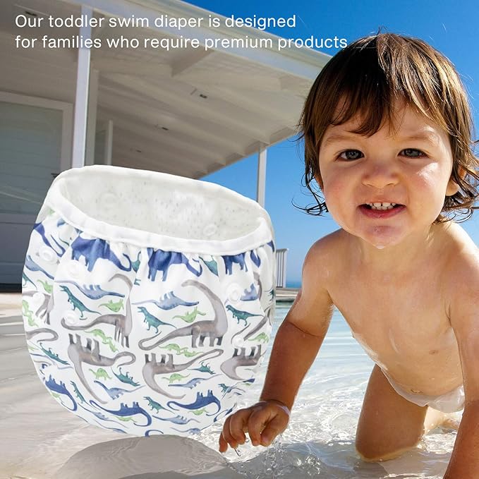 Joyo roy Reusable Swim Diapers 2pcs One Size Adjustable Baby Swim Diapers Size 1 Soft Toddler & Infant Reusable Water Diaper Pool & Beach Baby Essentials Washable Swimming Diapers for Swimming Lessons