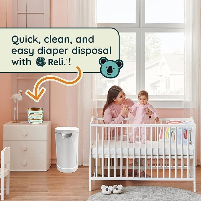 Reli. Diaper Pail Refill Bags, Compatible with Munchkin Step, Pail (3 Pack) | Pail Refills w/Lavender Scent | Odor Blocking, Strong, Easy Replacement | Holds up to 840 Diapers