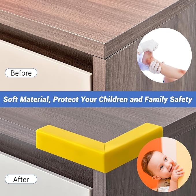 Wall Corner Protector, Peel and Stick Wall Corner Trim, Flexible Rubber Molding Wall Corner Guard, L Shaped Self Adhesive Edge Protector Moulding Trim for Wall Edge Ceiling, Yellow, 3/4in,10Ft