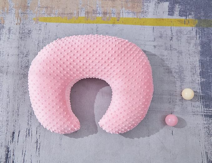 Baby Nursing Pillow Cover, Nursing Pillow Slipcovers for Breastfeeding Moms, Ultra-Soft Fit Standard Infant Nursing Pillows for Infant Newborn Baby Boy Girl (Candy Pink)