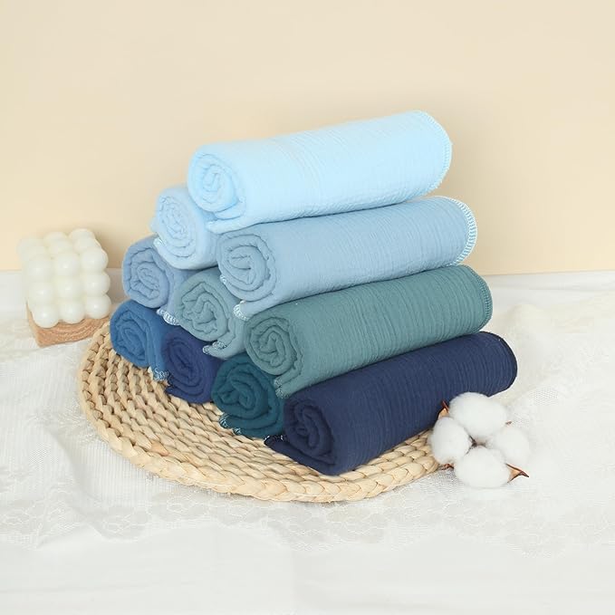 Muslin Burp Cloths 19" x 9", Baby Burping Clothes, Large Extra Soft Absorbent for Unisex Newborn Boys and Girls, 14-Pack