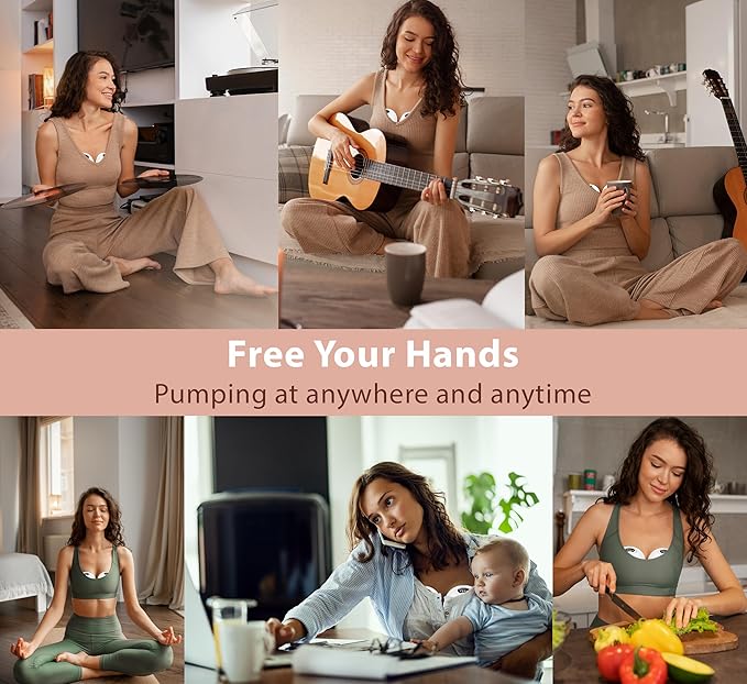Hands-Free Wearable Breast Pump with Leak-Proof Comfort Seal, Portable Electric Pump Featuring 4 Modes, 12 Adjustable Suction Levels & Smart Memory Function with Extended Battery Life