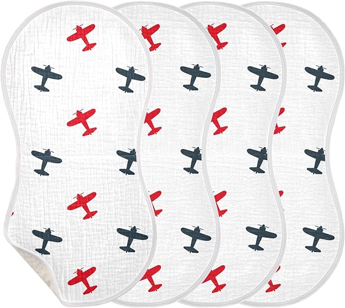 Airplanes Planes Burp Cloths Baby Boys Girls Absorbent Soft Cotton Burping Cloths Rags 2 Pack