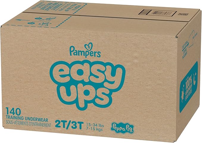 Pampers Training Pants - Easy Ups Girls & Boys - Size 2T-3T, 140 Count, Peppa Pig Potty Underwear (Packaging May Vary)