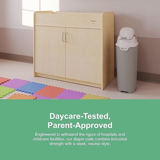 Foundations Tall Diaper Pail with Airtight Lid, Durable & Odorless Diaper Disposal, Large Capacity, Holds up to 60 Newborn Diapers, Refill with Any Bags, Baby Registry Gift - Sand