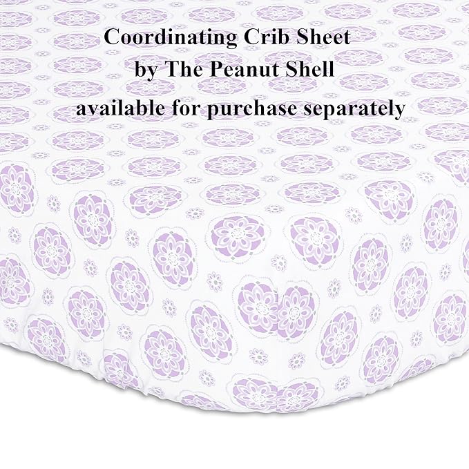The Peanutshell Lilac Medallion Changing Pad Cover