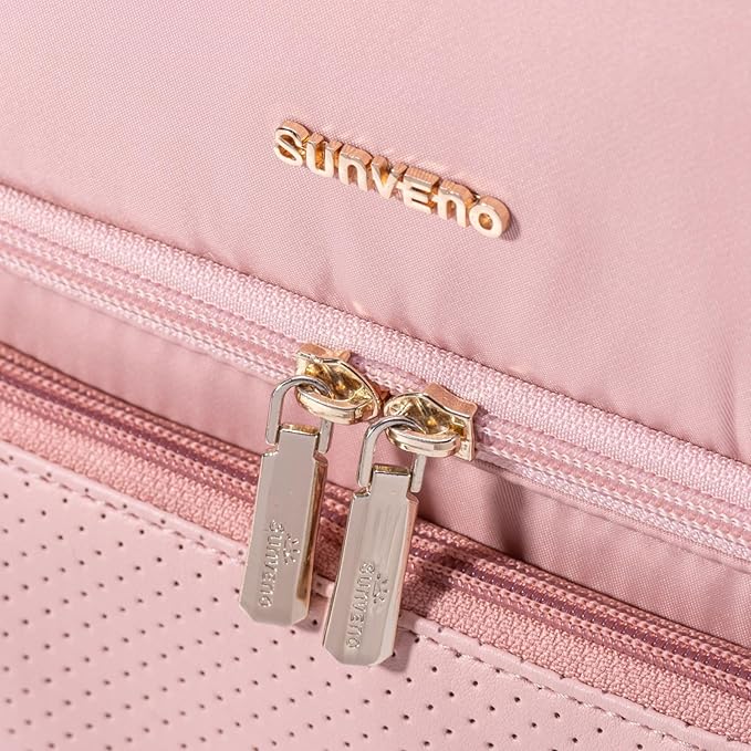 SUNVENO Breast Milk Cooler Bag with Detachable Insulation Box, Double-Layer Pumping Travel Bag for Work & Daycare, Fits Bottles, Ice Packs and Pump Parts,Pink
