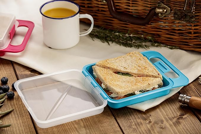 TATAY 1167100 Sandwich Holder Square Plastic 18 x 14 x 4.5 cm Blue