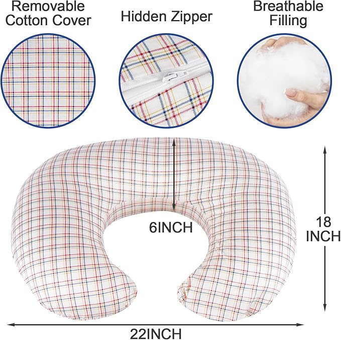 x-vesolje Nursing Pillow, Breastfeeding Pillow with Removable Cover, Ergonomic Breast Feeding Pillow, Baby Feeding Support Pillow for Mom Easier Breastfeeding- Original Size/Red