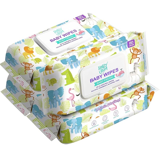Sensitive Water Baby Diaper Wipes, Baby Wipes, Unscented, 4 Flip-top packs (320 Wipes Total)