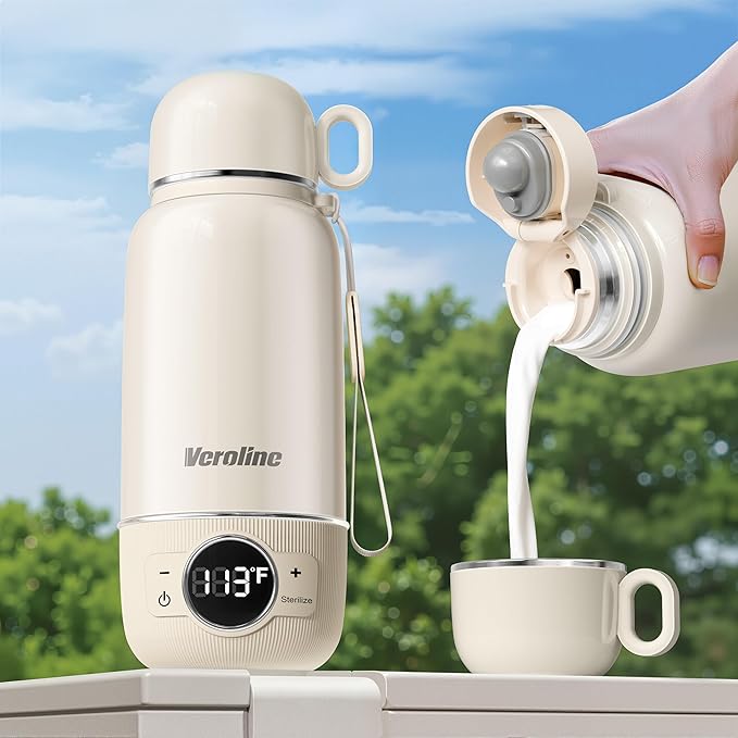 Portable Bottle Warmer for Travel– Warm Formula, Breastmilk, or Water, 13.5oz Milk Warmer with Precise Temp Control & Long Battery Life, Super Fast Charging Bottle Warmer for On-The-Go