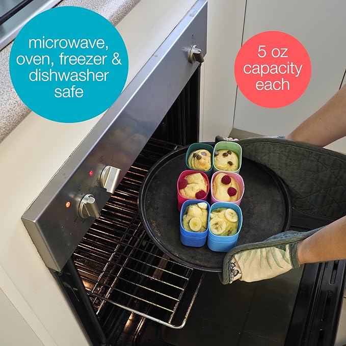 b.box Silicone Snack Cup (2-pack): Divider for Bento Box & Lunch Box, Ideal for Separating & Containing Foods, Dishwasher, Microwave, Oven and Freezer safe (Forest)
