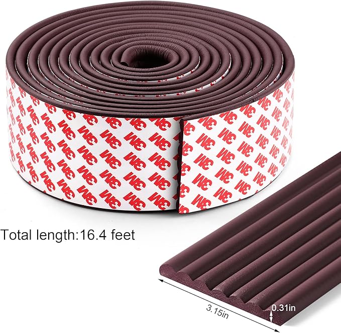 Upgraded Baby Proofing Edge Corner Protector, 16.4ft Edge Guards Padding with 3M Adhesive, Extra-Wide Soft Rubber Foam Padding, Furniture,Sharp Edge Safety Corner Edge Bumper Guard- Brown