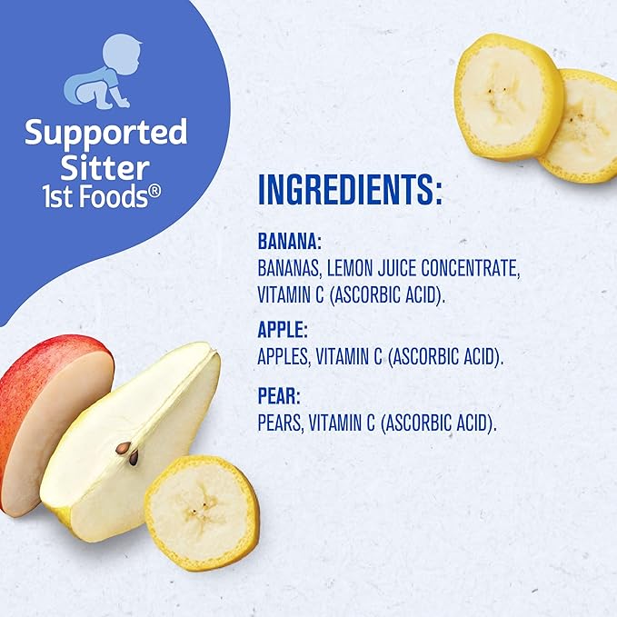 Gerber My 1st Fruits Starter Kit, Banana, Pear & Apple Puree, 2 Ounce Tubs, 2-Pack (Set of 6)