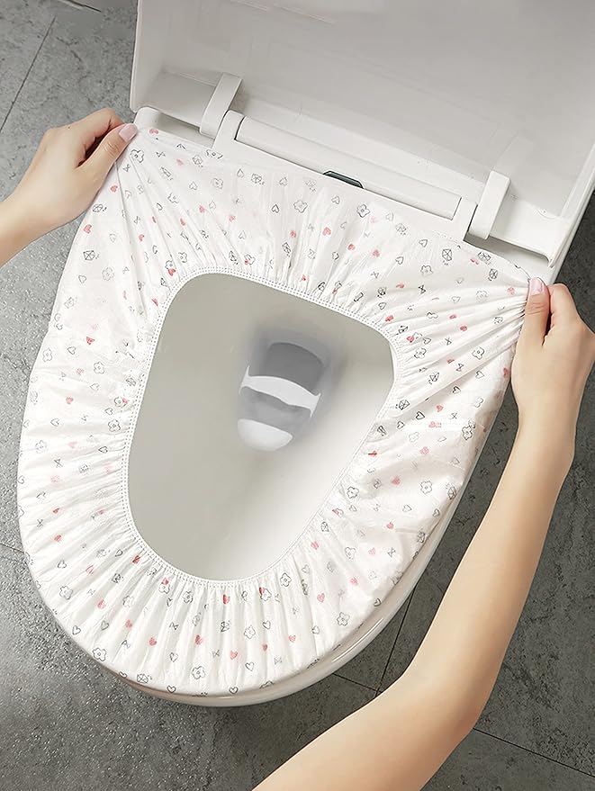 20 Pack Toilet Seat Covers Disposable | Independent Packaging | Non-Woven Fabric |Disposable Potty Seat Cover For Public Restrooms|Travel Essentials White