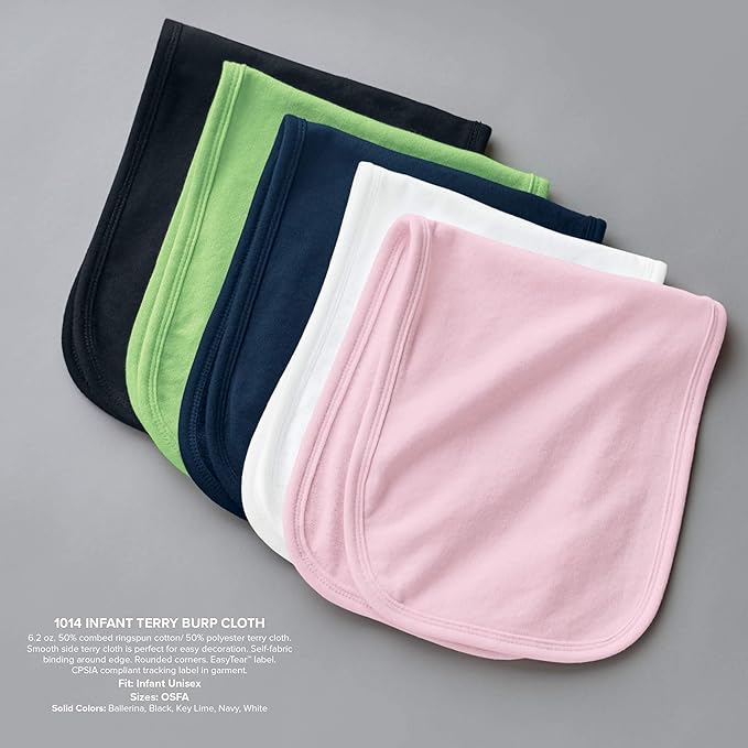 RABBIT SKINS Infant Terry Burp Cloth, Key Lime, One Size