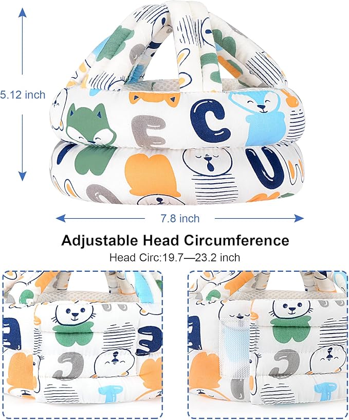 Accmor Baby Helmet for Crawling Walking, Cute Toddler Head Protector Adjustable No Bumps and Soft Cushion, Breathable Infant Safety Cap for Boys Girls Learning to Walk