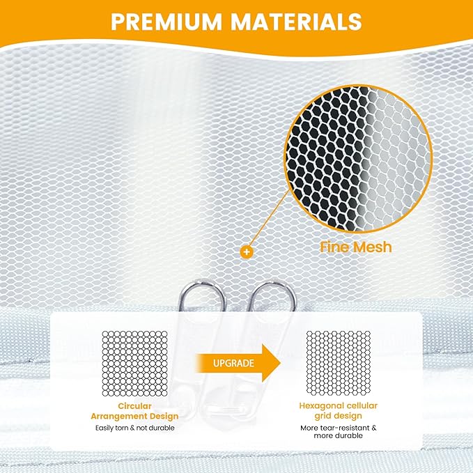 Orzbow Crib Tent Canopy - Crib Cover to Keep Baby from Climbing Out, Protects from Climbing Out and, Insects, Mosquitoes, Encrypted Baby Mosquito Net with Two-Way Self-Locking Zippers, White
