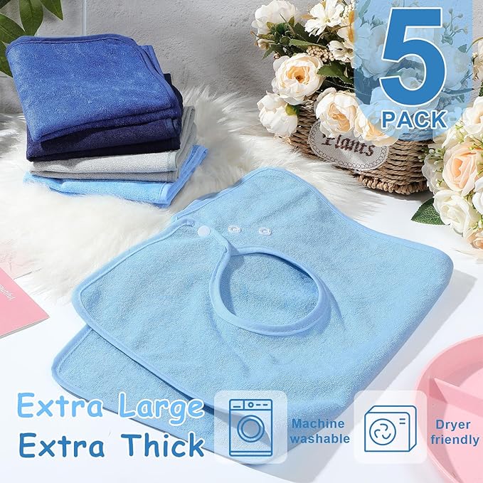 Hercicy Full Coverage Pullover Toddler Baby Bibs Terry Cloth Bibs with Snap Button for 0-4 Years Unisex Feeding Drooling