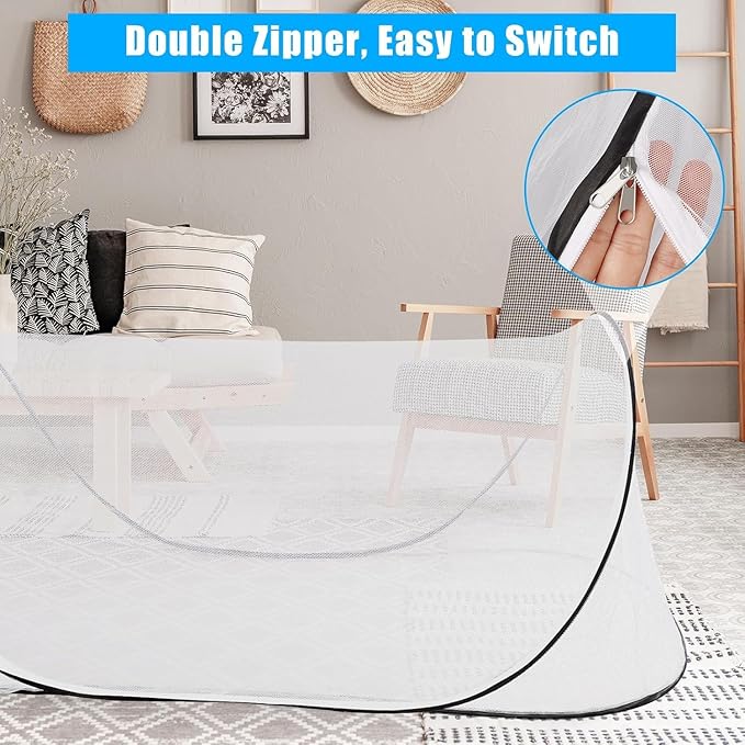 2 Pcs 78 * 31 * 23 Inch Large Pop Up Mosquito Net, Portable Foldable Mesh Tent, Breathable Lightweight Mosquito Net Tent for Bed Camping Travel Patio