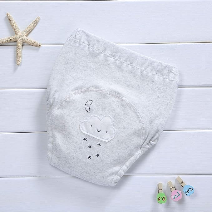 4 Pack Cotton Potty Training Pants for Boys Girls, Learning Designs Training Underwear Pants 12M-4T