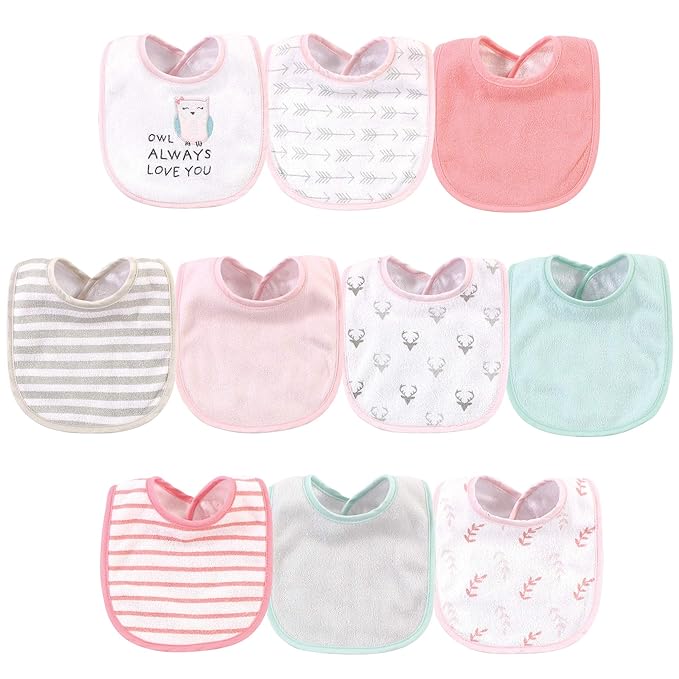Hudson Baby Unisex Baby Cotton and Polyester Bibs, Owl Always Love You, One Size