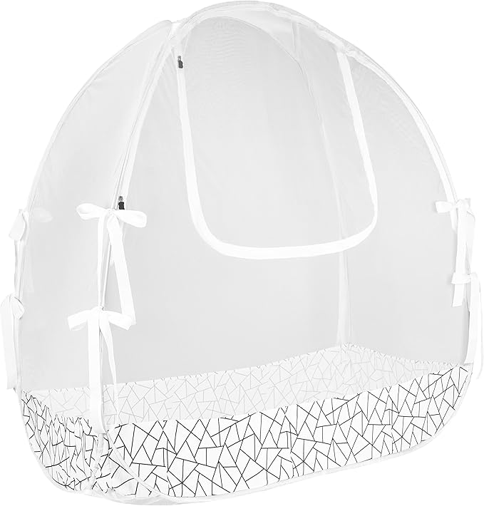 Crib Tent to Keep Baby from Climbing Out – Breathable Pop-Up Crib Net to Keep Baby in, Anti-Climb Safety Cover with Auto-Lock Zipper, Easy Install Fits Standard Cribs