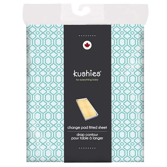 Kushies Change Pad Fitted Sheet Terry, Turquoise Octagon