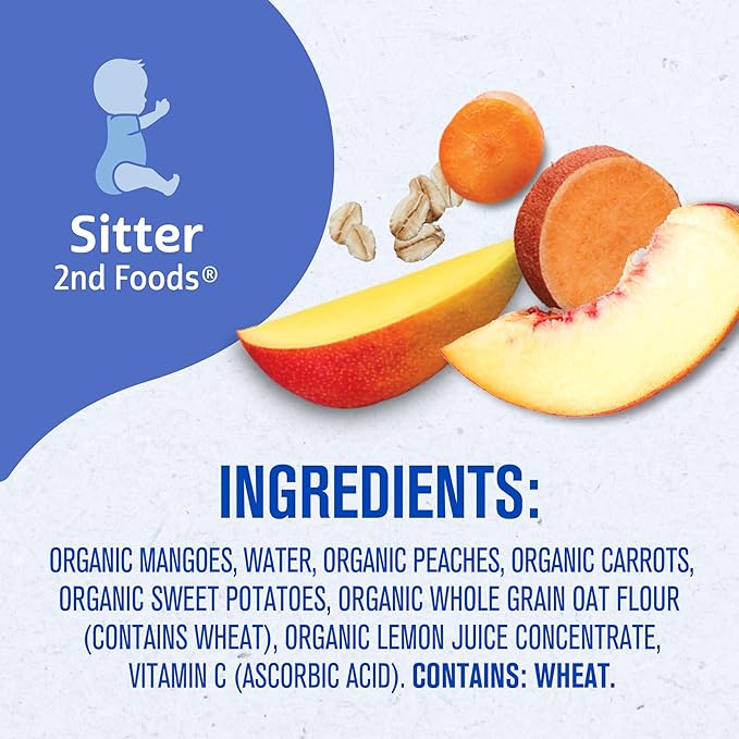 Gerber Organic Baby Food Pouches, Toddler, WonderFoods, Mango Peach Carrot Sweet Potato & Oatmeal, 3.5 Ounce (Pack of 12)