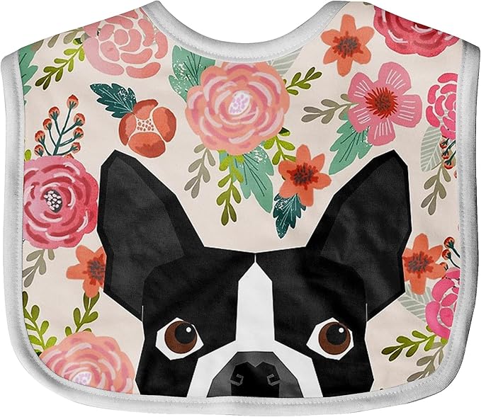 Premium Baby Bibs for Babies Boston Terrier Dog