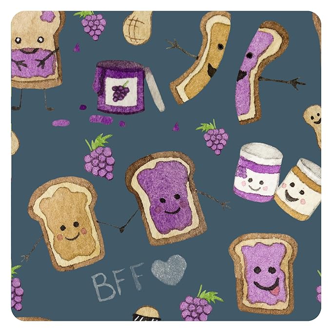 BapronBaby PBJ Pals Wet Dry Bag - Waterproof Two Zipper Pockets - Reusable for Mealtime, Diapers, Stroller, Snacks, Swimsuits - Machine Washable - 11" x 9"