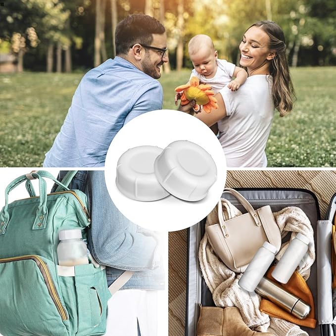 10pcs Narrow Baby Bottle Caps Compatible with Dr Brown's, Medela, Ameda Bottles Travel and Storage Baby Bottle Lids for Natural Flow and Options Natural Flow Cap Replace for Narrow-Neck Bottle (White)