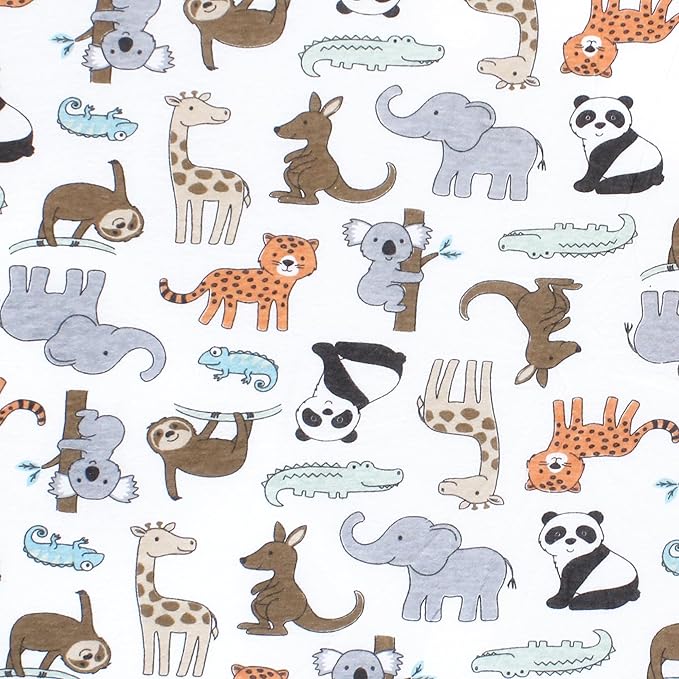 Hudson Baby Unisex Baby Cotton Changing Pad Cover, Zoo Animals, One Size