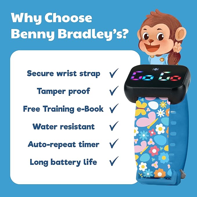 Potty Training Watch for Kids V2 – A Water Resistant Toilet Reminder Device for Boys & Girls to Train Your Toddler with Fun/Musical & Vibration Interval Reminder with Potty Training eBook (Butterfly)